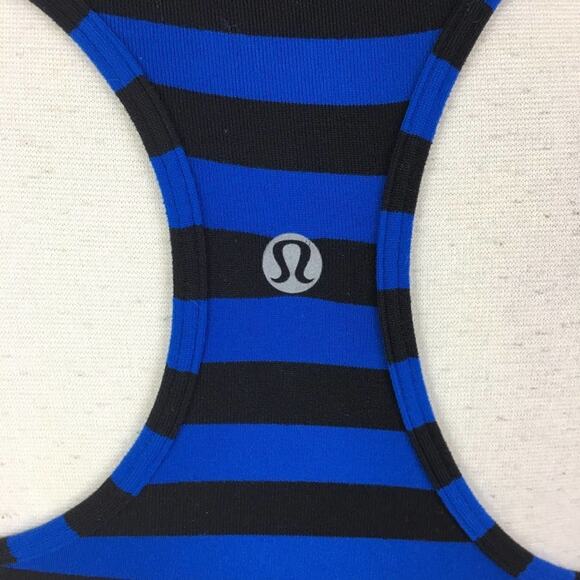 Lululemon Blue Black Stripe Cool Racerback Tank *XXS/ XS - Picture 6 of 7